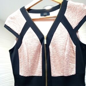 Jaxx Sz 6 Rose Gold Textured Fabric / Black Detail Full Zip Front (Gold)